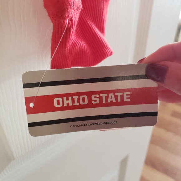 OSU Buckeyes Ohio State University Women's Frayed Hem Hoodie Size S New with Tag - Picture 4 of 9